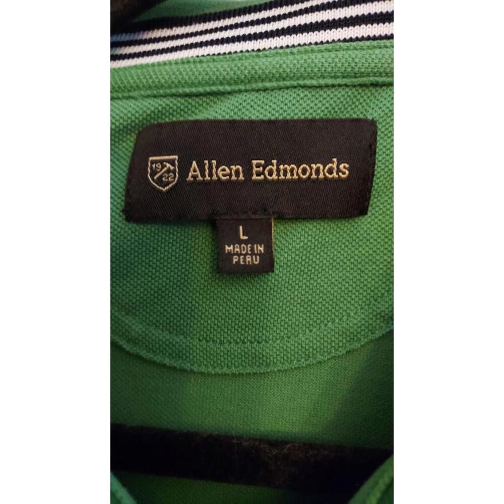Allen Edmonds Mens LOT OF 2 green yellow 100% Pima Cotton Shirt Polo large golf - Picture 2 of 9